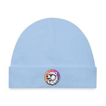 Bär mit Sonnenbrille im Neon-Design - Baby Premium Organic Mütze - Hellblau - Vorne