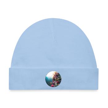 Vielseitiges Korallenriff Unterwasserdesign - Baby Premium Organic Mütze - Hellblau - Vorne