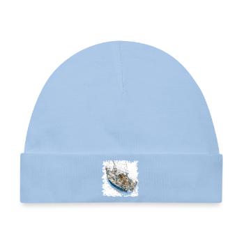 Segelyacht Skizzen Overlay CAD-Design - Baby Premium Organic Mütze - Hellblau - Vorne