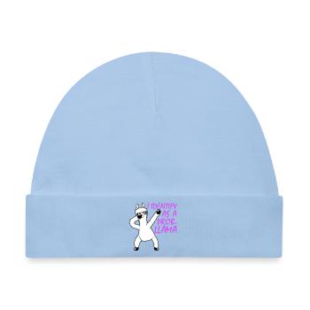 I Identify As A Probllama Cool Lama Problem Spruch - Baby Premium Organic Mütze - Hellblau - Vorne