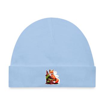 Niedlicher kleiner Fuchs (Comic-Aquarell) - Baby Premium Organic Mütze - Hellblau - Vorne