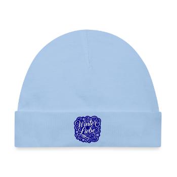 Winter Liebe Herz Winterlich - Baby Premium Organic Mütze - Hellblau - Vorne
