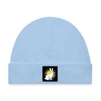 Cooler Hase im Punk Rock & Pop Art Stil - Baby Premium Organic Mütze - Hellblau - Vorne