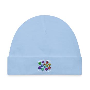 Staubmonster-Invasion: Bunte Plüschmonster - Baby Premium Organic Mütze - Hellblau - Vorne