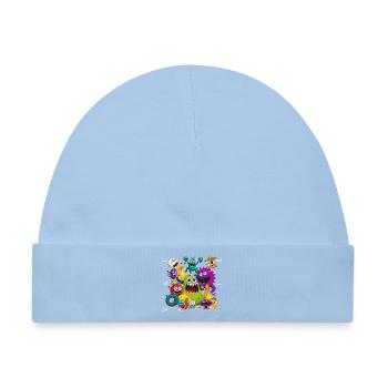Bunte Monstertruppe Parade - Baby Premium Organic Mütze - Hellblau - Vorne
