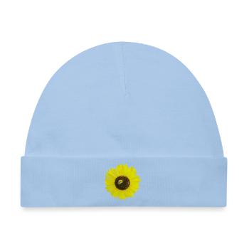 Sonnenblume mit Biene, Fotografie, Frühling Sommer - Baby Premium Organic Mütze - Hellblau - Vorne