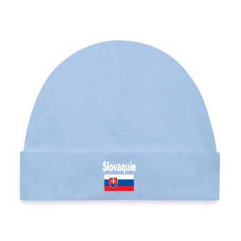 Slowakei, stilisierte Flagge und Wappen - Baby Premium Organic Mütze - Hellblau - Vorne