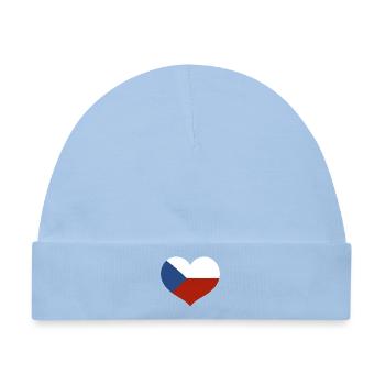 Tschechische Herzflagge - Baby Premium Organic Mütze - Hellblau - Vorne