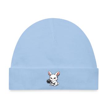 Kuschelhase mit Stachelhammer - Baby Premium Organic Mütze - Hellblau - Vorne