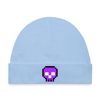 Pixel Totenkopf Game Over - Baby Premium Organic Mütze - Hellblau - Vorne