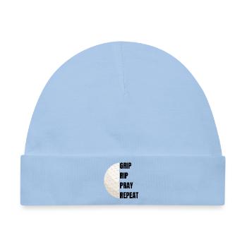 Grip Rip Pray Repeat – Golfslogan - Baby Premium Organic Mütze - Hellblau - Vorne