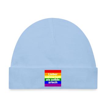 LIEBER SOLIDARISCH ALS SOLIDE ARISH, NO NZS - Baby Premium Organic Mütze - Hellblau - Vorne