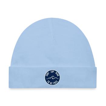 Surf SUP Wing to be free – Badge in Navy - Baby Premium Organic Mütze - Hellblau - Vorne