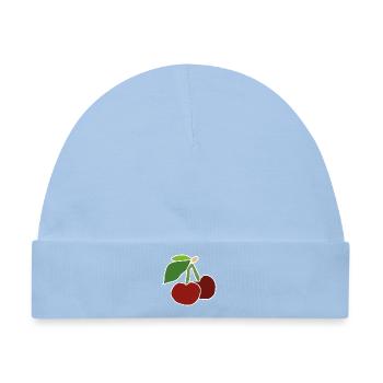Rote Kirschen – Fruchtige Pop-Illustration - Baby Premium Organic Mütze - Hellblau - Vorne