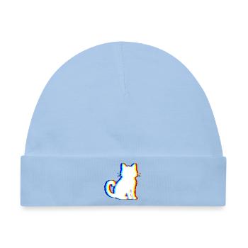 EDM Cat – Elektronische Tanzmusik - Baby Premium Organic Mütze - Hellblau - Vorne