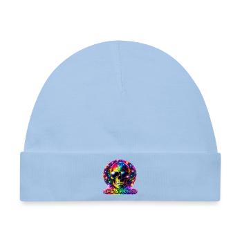 Life Is A Disco – Bunter Disco Skull - Baby Premium Organic Mütze - Hellblau - Vorne
