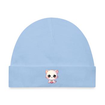 Kawaii Chibi Katze - Baby Premium Organic Mütze - Hellblau - Vorne