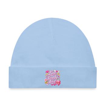 Live Laugh Love Glam Pink - Baby Premium Organic Mütze - Hellblau - Vorne