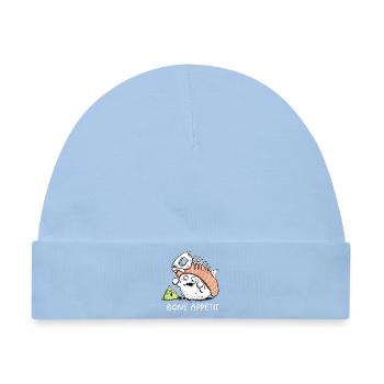 Sushi Bone Appetit – Lustiger Sushi Cartoon Humor - Baby Premium Organic Mütze - Hellblau - Vorne