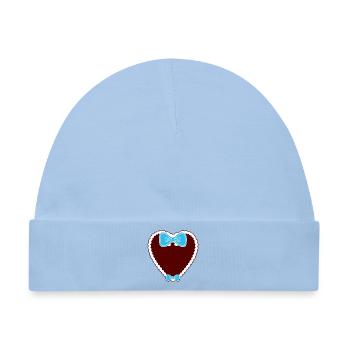 Lebkuchenherz Schleife - Baby Premium Organic Mütze - Hellblau - Vorne