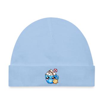 Kawaii Heiße Schokolade und Marshmallows-Tasse - Baby Premium Organic Mütze - Hellblau - Vorne