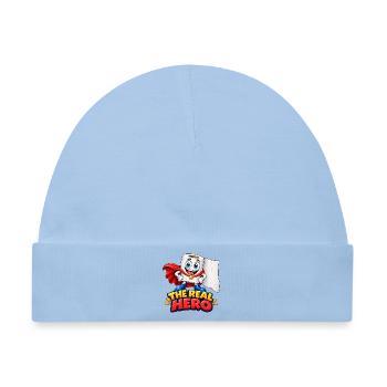Lustiger Toilettenpapier-Held - Baby Premium Organic Mütze - Hellblau - Vorne