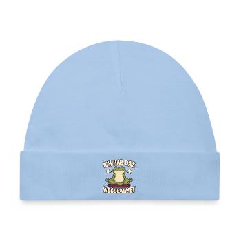 Frosch – Ich hab das weggeatmet - Baby Premium Organic Mütze - Hellblau - Vorne