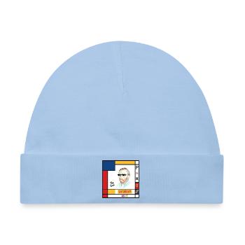 Retro-Mondrian-Porträt Samstag - Baby Premium Organic Mütze - Hellblau - Vorne