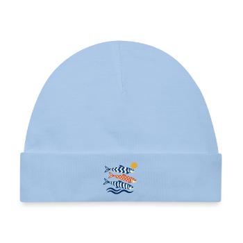 Koi Wellen im Sonnenkreis - Baby Premium Organic Mütze - Hellblau - Vorne