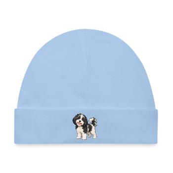 Schafpudel Kawaii Style – Süßer Hütehund - Baby Premium Organic Mütze - Hellblau - Vorne