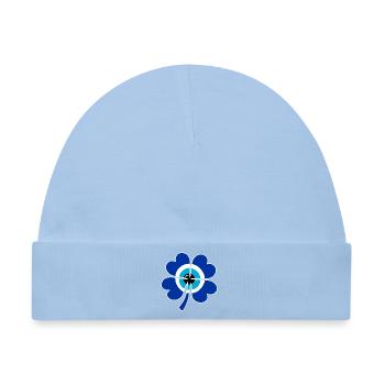 Kleeblatt Nazarperle - Baby Premium Organic Mütze - Hellblau - Vorne