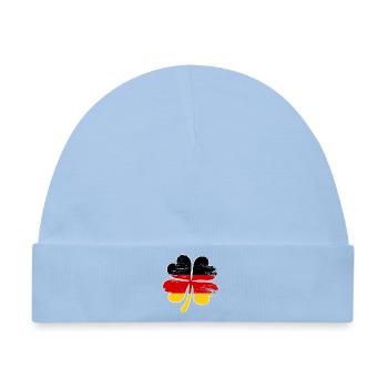Deutschland Flagge Kleeblatt used - Baby Premium Organic Mütze - Hellblau - Vorne