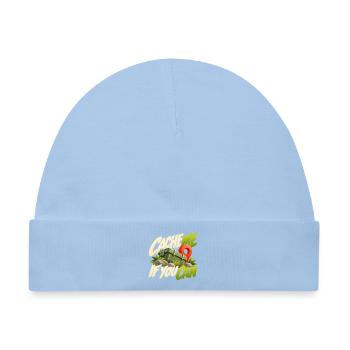 Cache Me If You Can Geocaching Motif - Baby Premium Organic Mütze - Hellblau - Vorne
