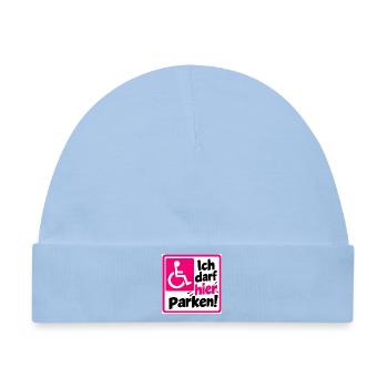 Ich darf hier Parken Sign - Baby Premium Organic Mütze - Hellblau - Vorne
