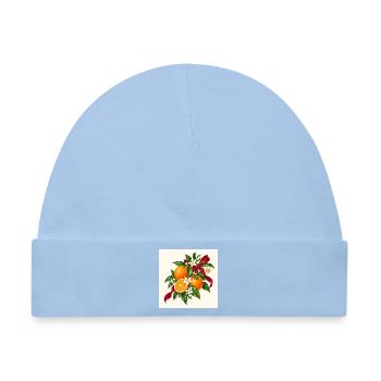 Weihnachtsorangen blühen und Band - Baby Premium Organic Mütze - Hellblau - Vorne