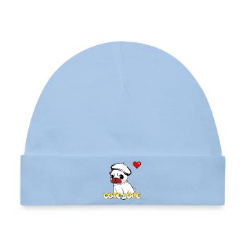 Süßer Liebes-Mops - Baby Premium Organic Mütze - Hellblau - Vorne