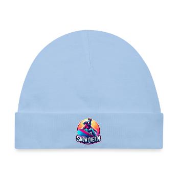 Schneekönigin Winter Snowboard Königin Design - Baby Premium Organic Mütze - Hellblau - Vorne