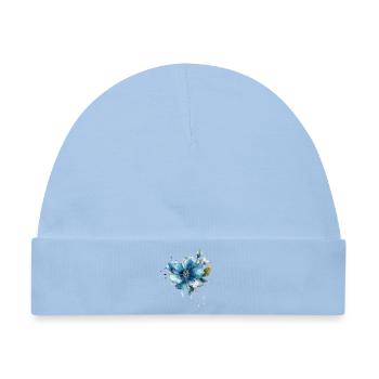 Blaue Blüte - Baby Premium Organic Mütze - Hellblau - Vorne
