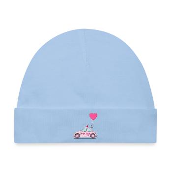 Polizeiauto Herz Rosa - Baby Premium Organic Mütze - Hellblau - Vorne