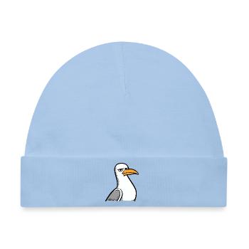 Moin Nordsee Möwe Langweile Blick Verachtung Böse - Baby Premium Organic Mütze - Hellblau - Vorne