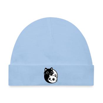 Ying Yang Katzenporträt  - Baby Premium Organic Mütze - Hellblau - Vorne