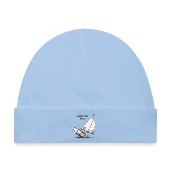 What the Fock – Segelboot Cartoon - Baby Premium Organic Mütze - Hellblau - Vorne