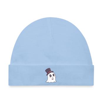 Schicker Geisterhut und Schleife - Baby Premium Organic Mütze - Hellblau - Vorne