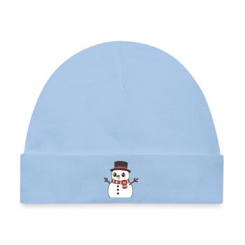 Schneemann - Baby Premium Organic Mütze - Hellblau - Vorne