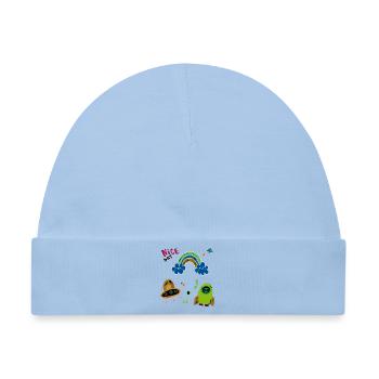 Regenbogen und Ufo  - Baby Premium Organic Mütze - Hellblau - Vorne