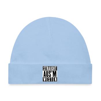 Straight aus'm Westen (Farben änderbar) - Baby Premium Organic Mütze - Hellblau - Vorne