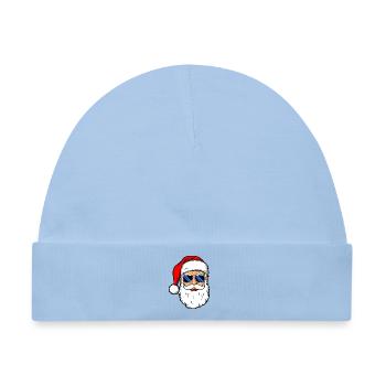 Cooler Weihnachtsmann mit Sonnenbrille - Baby Premium Organic Mütze - Hellblau - Vorne