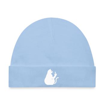 Katze Katzen Cat Kätzchen Mieze Mittelfinger - Baby Premium Organic Mütze - Hellblau - Vorne