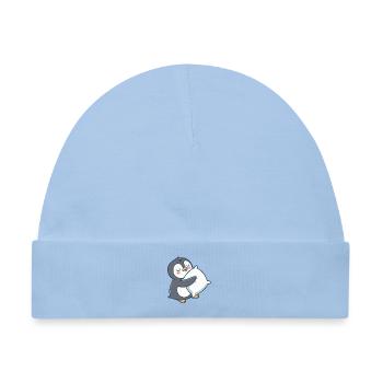 Pastell-Kuschelpinguin - Baby Premium Organic Mütze - Hellblau - Vorne