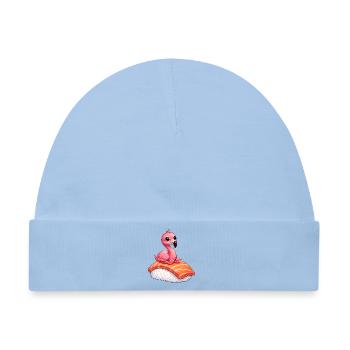 Flamingo Sushi Japanisches Essen Roher Fisch - Baby Premium Organic Mütze - Hellblau - Vorne